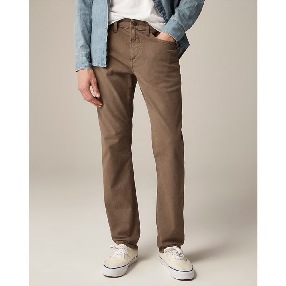 NWT J Crew Light Brown Slim-fit garment-dyed five-pocket pant - DYE FLAW